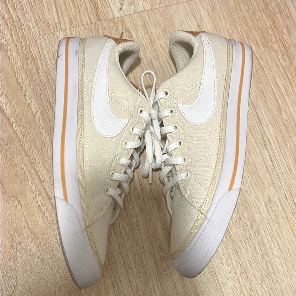 Nike Beige and White Casual Sneakers